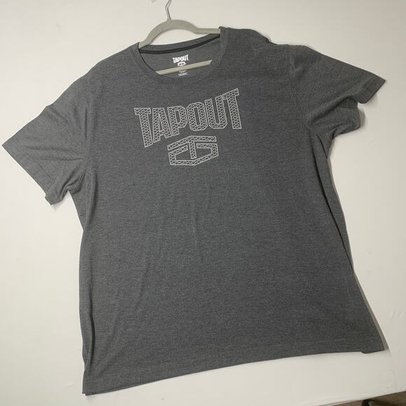 Tapout Mens Shirt 2XL Gray Logo Short Sleeve Tee MMA Casual T shirt Gym Workout - Picture 2 of 8